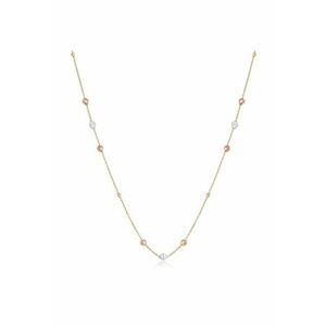 Colier din Aur Galben - Alb si Roz de 18 Kt cu Bilute si Romburi - 1.90g imagine