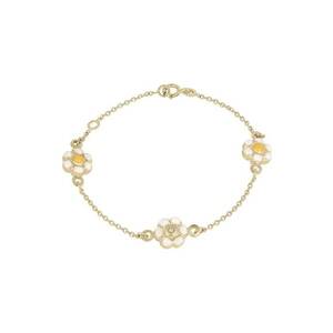 Bratara pentru Copii din Aur de 18K cu Diamant Natural si Flori - 1.88 g imagine