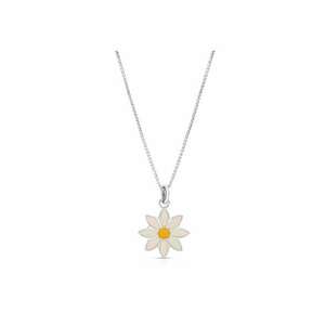 Colier Pentru Copii Floare Margareta din Argint 925 - Placat cu Rodiu si Email - imagine