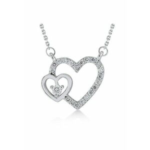 Colier din Aur Alb de 14K cu Diamante naturale de 0.10 Carate imagine