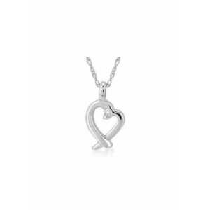 Colier din Aur Alb de 14K cu Diamante naturale de 0.01 Carate imagine