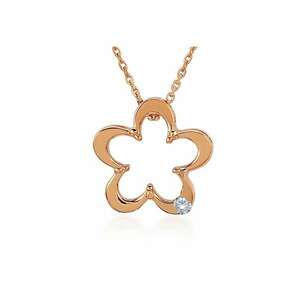 Colier Mastricht Aur Roz - 14K - Diamante de 0.02 Carate imagine