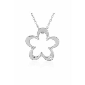 Colier din Aur Alb de 14K cu Diamante naturale de 0.02 Carate imagine
