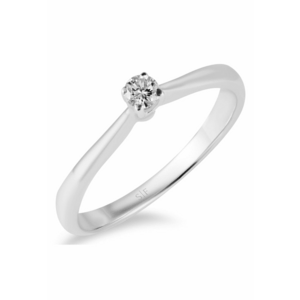 Inel Oulu Aur Alb - 18K - Diamant de 0.10 Carate imagine