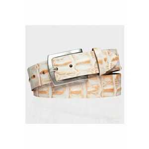 Curea Barbati - SOPO-MUS092 - Catarama De Argint - 100% Piele Naturala - Bej - 85 cm imagine