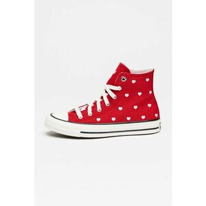 Tenisi mid-high cu imprimeu cu inimi Chuck Taylor All Star - Rosu inchis/Roz pal imagine