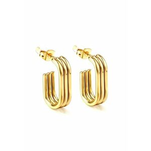 Cercei aurii - din otel inoxidabil - suflati cu aur 18k - forma minimalista - Kamila C2 imagine