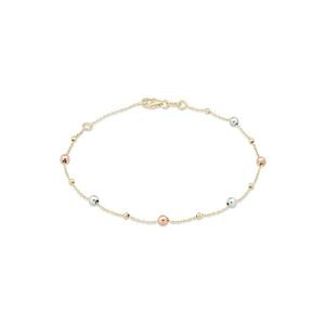 Bratara din Aur Galben de 18 kt cu Bile Galbene Diamantate si Bile Albe si Roz Simple - 1.34 g imagine