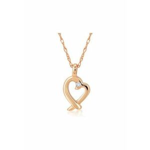 Colier Leeds Aur Roz - 14K - Diamante de 0.01 Carate imagine