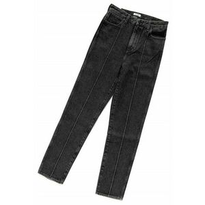 Blugi dama - Retro Slim - talie medie - bumbac - negru - imagine
