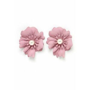 Cercei in forma de floare - Alb - Alb/Roz pastel imagine