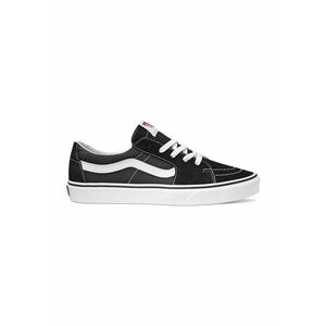 Pantofi sport unisex de panza si piele intoarsa Sk8-Low - Alb/Negru/Gri inchis imagine