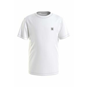 Tricou cu decolteu la baza gatului si monograma - Alb imagine