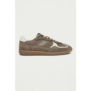 Pantofi sport low-cut de piele intoarsa Rife - Alb/Maro deschis imagine