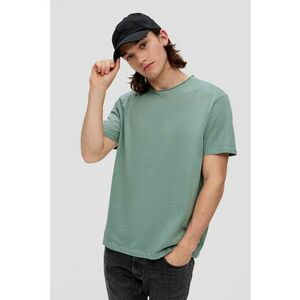 Tricou regular fit cu decolteu la baza gatului si terminatie plisata - Kaki imagine