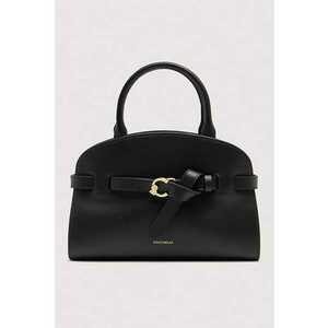 Geanta tote de piele cu bareta decorativa Sabine - Negru/Negru stins imagine