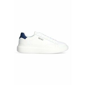 Pantofi sport de piele cu logo - Alb optic/Bleumarin imagine