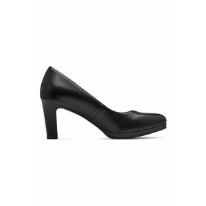 Pantofi din piele cu varf migdalat - Negru imagine