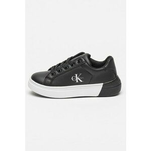 Pantofi sport de piele ecologica - Negru/Alb optic imagine
