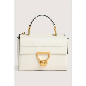 Geanta crossbody de piele cu doua compartimente Arlettis - Alb murdar imagine