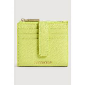 Portcart din piele cu logo - Verde lime imagine