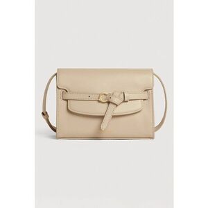 Geanta crossbody de piele cu bareta decorativa Sabine - Maro nisip imagine