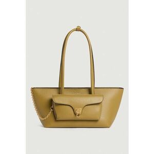 Geanta tote trapezoidala de piele Double Beat - Verde masliniu imagine