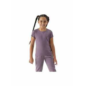 Tricou copii casual - violet - bumbac - pentru fete - 4FJWMM00TTSHF1658 imagine