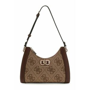 Geanta din piele ecologica cu bareta de umar si model monograma Karnilla - Maro camel imagine