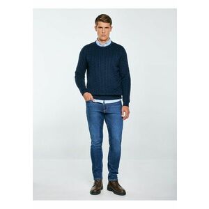 Pulover barbat - model torsadat - bleumarin - fabric tricotat imagine
