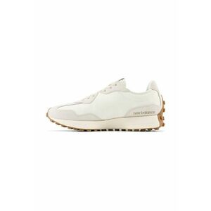 Pantofi sport low-cut cu garnituri din piele intoarsa - Alb fildes/Bej imagine