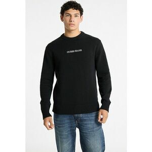 Pulover de bumbac cu broderie logo - Negru imagine