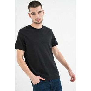 Tricou din bumbac cu model uni - Negru imagine