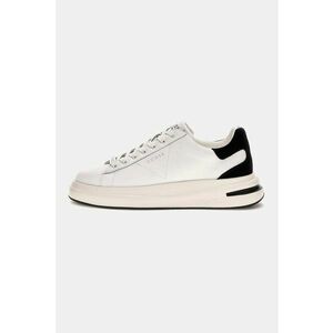 Pantofi sport wedge din piele cu garnituri din piele intoarsa - Negru/Alb murdar imagine