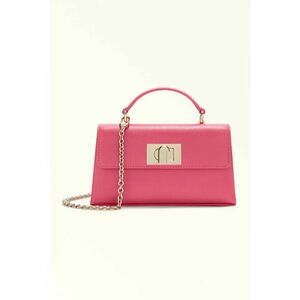 Geanta crossbody din piele cu bareta din lant si clapa 1927 - Roz aprins imagine
