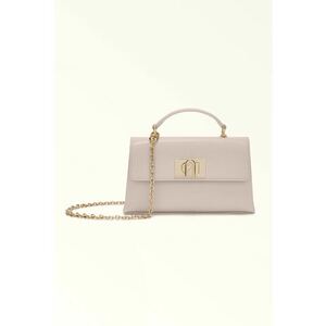 Geanta crossbody din piele cu bareta din lant si clapa 1927 - Roz deschis imagine