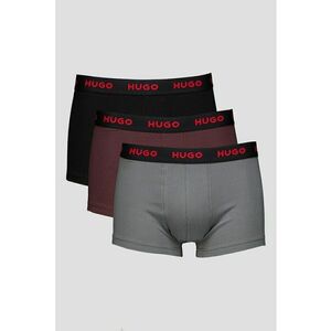 Set de boxeri cu banda elastica cu logo - 3 perechi - Visiniu/Negru/Gri imagine