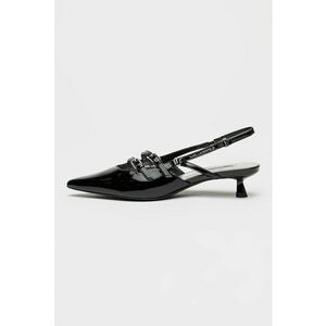 Pantofi slingback din piele lacuita - Negru imagine