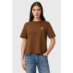 Tricou lejer cu decolteu la baza gatului Lover Lisa - Caramel imagine