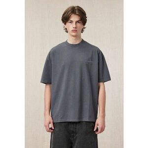 Tricou lejer de bumbac - Gri carbune imagine