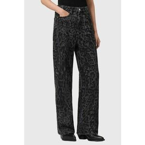 Blugi drepti din amestec de lyocell cu animal print - Negru/Gri imagine