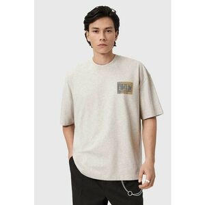 Tricou de bumbac cu imprimeu pe spate - Galben/Gri deschis melange/Albastru imagine