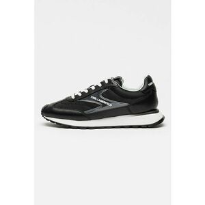 Pantofi sport low-cut din piele cu insertii din material textil - Negru/Transparent imagine