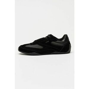 Tenisi low-cut din piele intoarsa si material textil Jaylen - Negru imagine