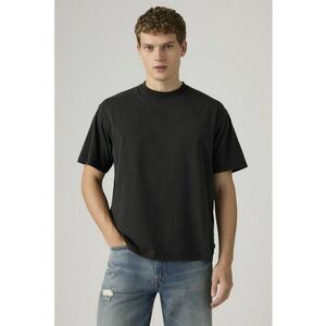 Tricou crop cu croiala lejera - Negru imagine