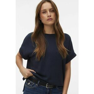 Tricou uni cu croiala lejera - Bleumarin imagine