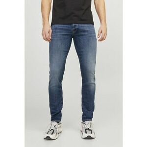 Blugi skinny cu aspect decolorat - Albastru inchis imagine