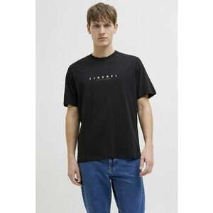 Tricou lejere din bumbac cu imprimeu logo - Negru imagine