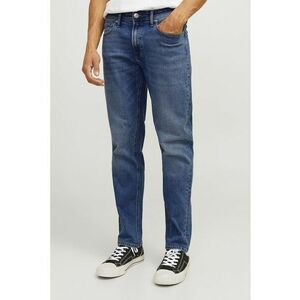 Blugi slim fit cu aspect decolorat - Albastru inchis imagine