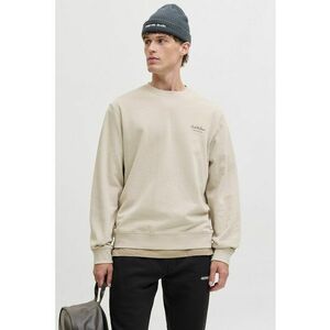 Bluza de trening din amestec de bumbac cu decolteu la baza gatului - Bej deschis imagine